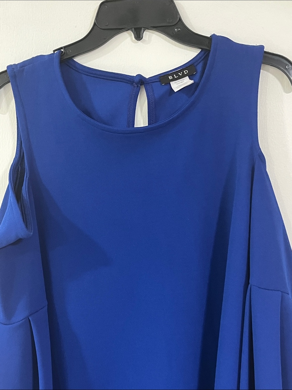 BLVD Cobalt Blue Cold-Shoulder Dressy Top